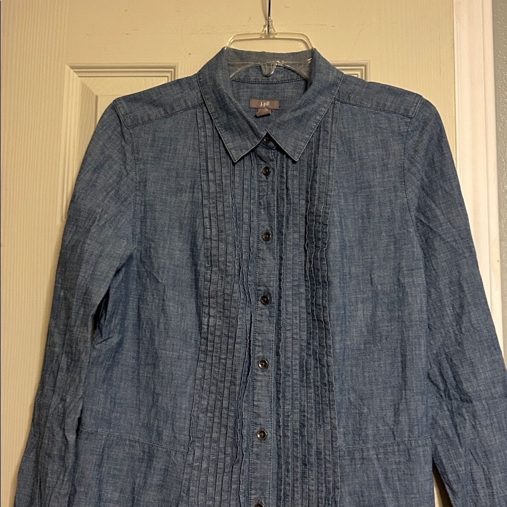 LiKe♥️for $4 off🎉 J. Jill blue denim pintuck pleat dress - Picture 2 of 4